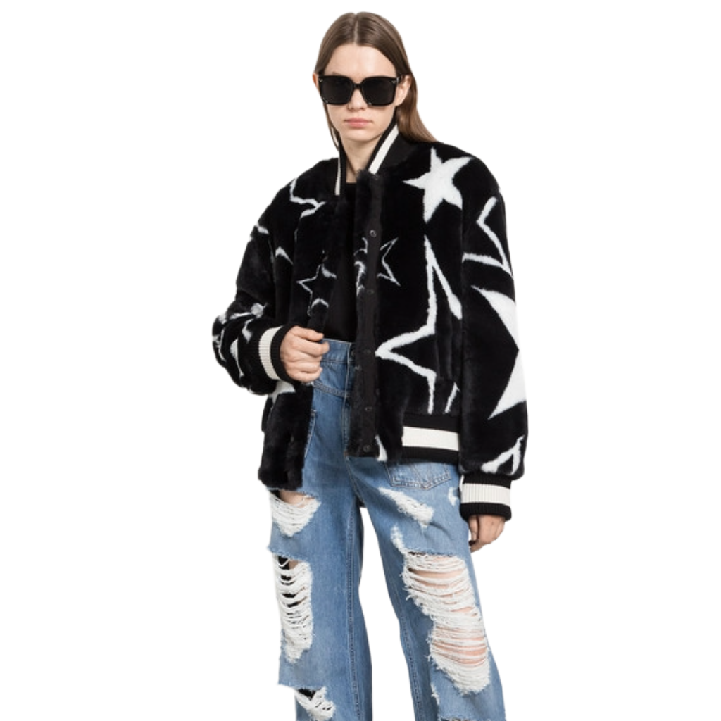 Dolce & Gabbana Woman Bomber Stelle Black