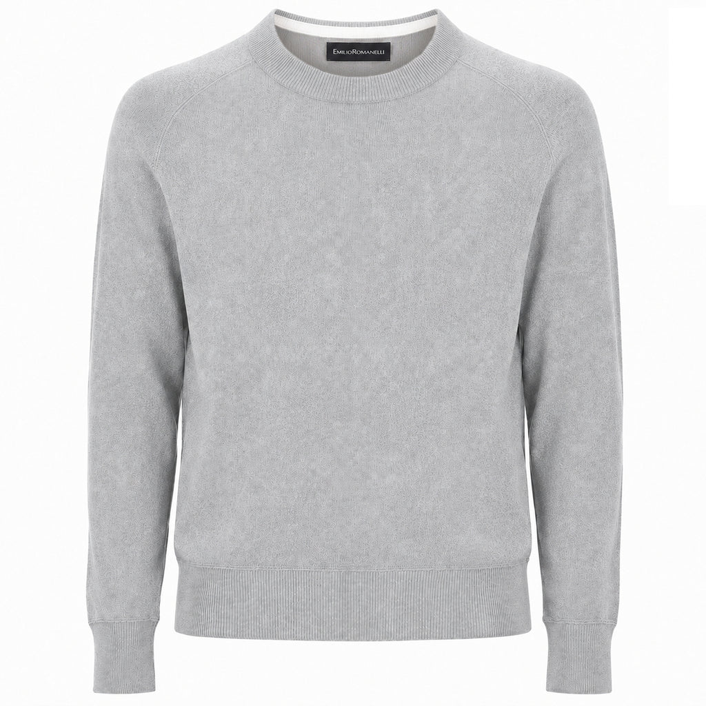 Emilio Romanelli Man Crew Neck Chiaro Sweaters Grey