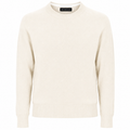Emilio Romanelli Man Crew Neck Cream Sweaters White
