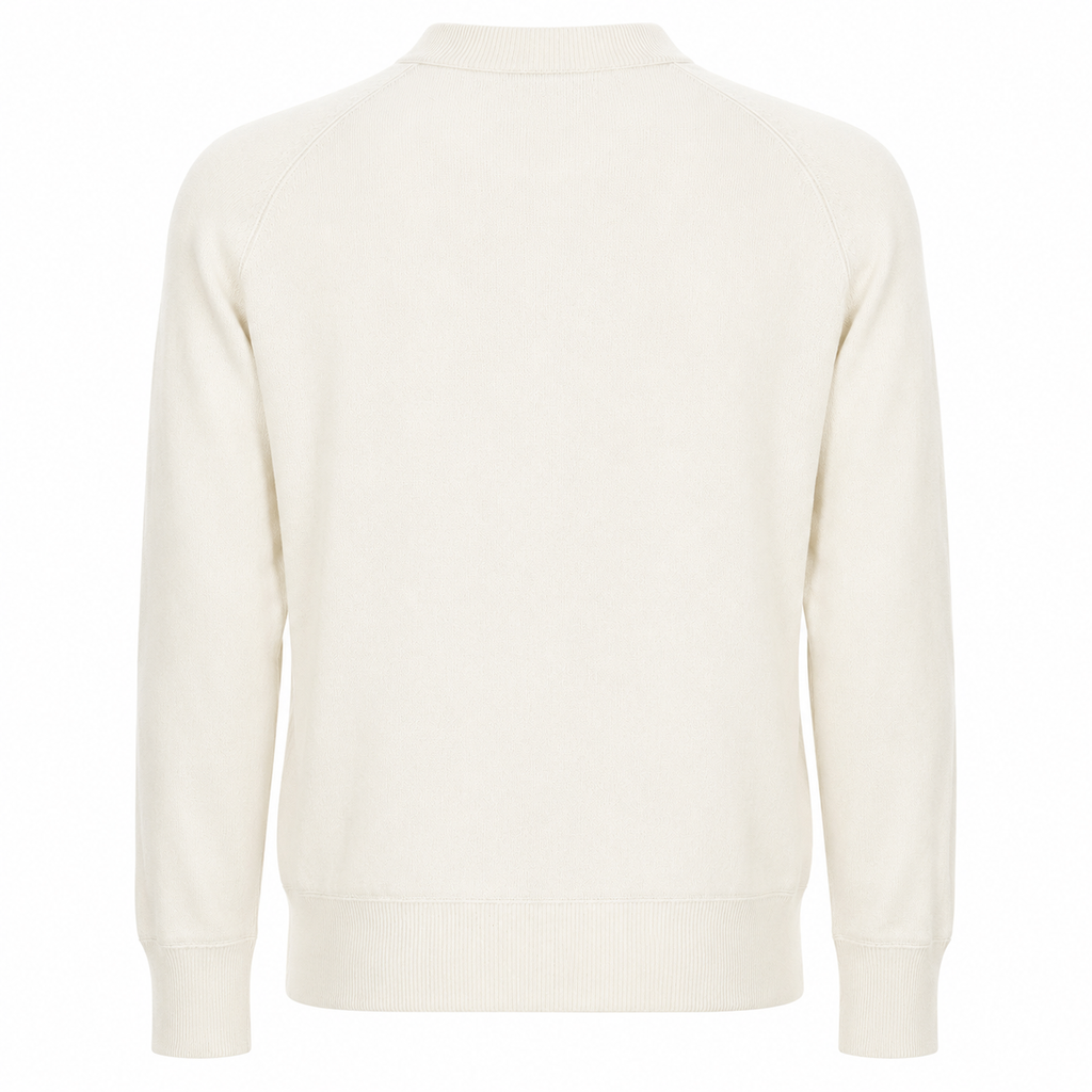 Emilio Romanelli Man Crew Neck Cream Sweaters White
