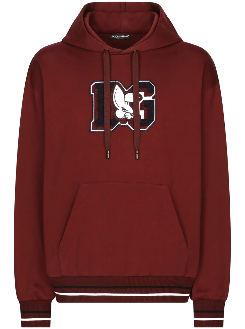 Dolce & Gabbana Man Sweatshirt Hooded Rabbit Red
