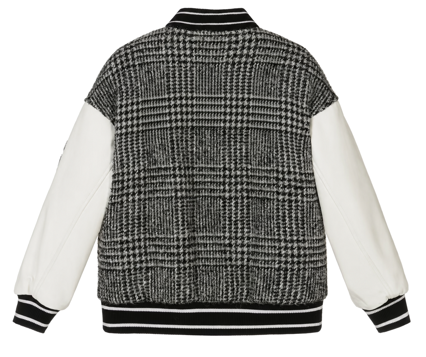 Dolce & Gabbana Man Wool Check Varsity Jacket Grey