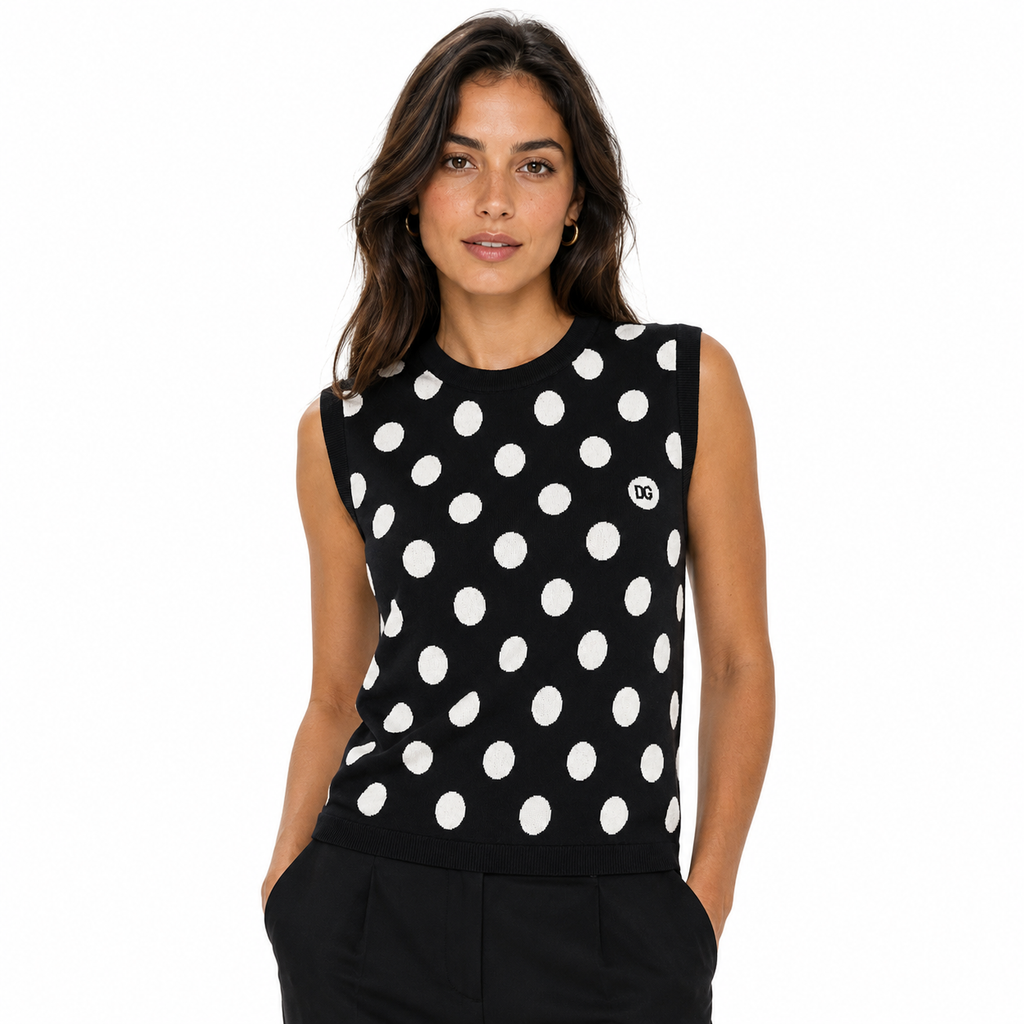 Dolce & Gabbana Woman Top Polka Dot Black