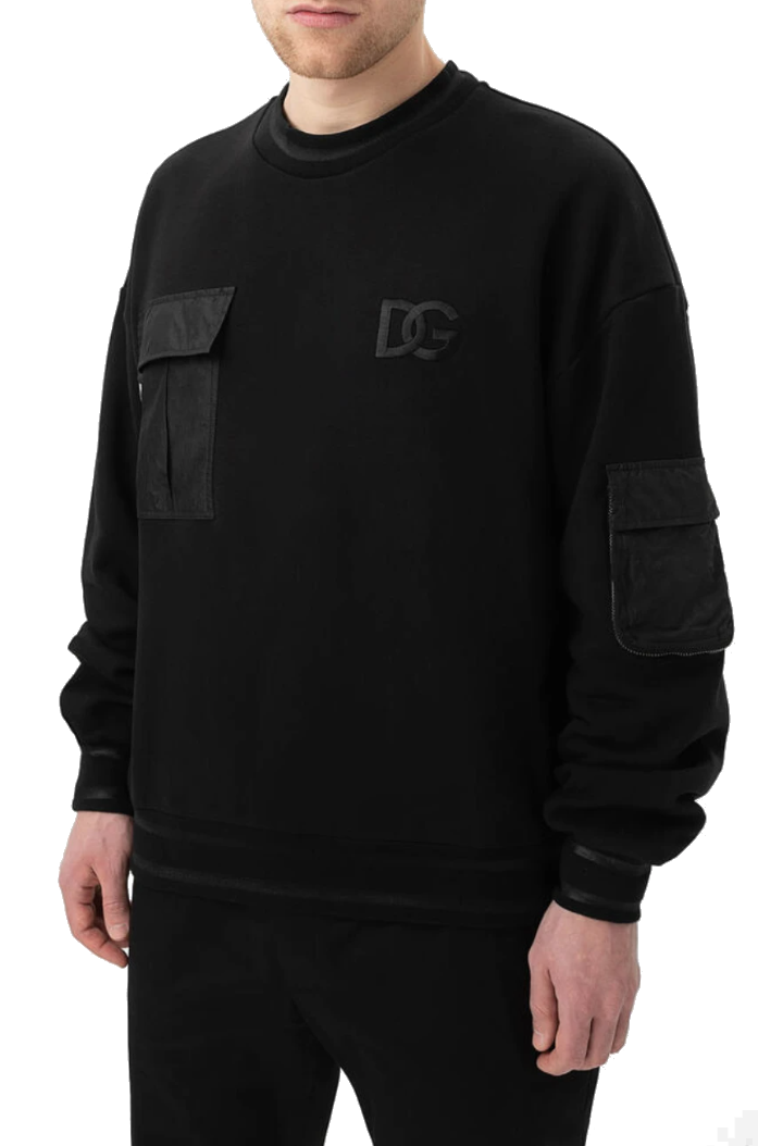 Dolce & Gabbana Man Sweatshirt multi-tasca Black