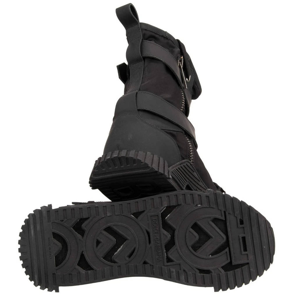 Dolce & Gabbana Man Sneaker Alta Nylon Gomma Sneakers Black