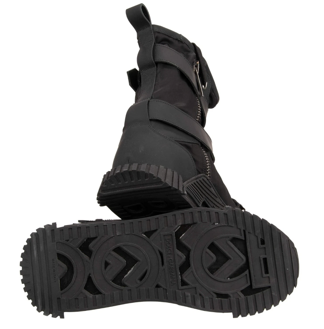 Dolce & Gabbana Man Sneaker Alta Nylon Gomma Sneakers Black