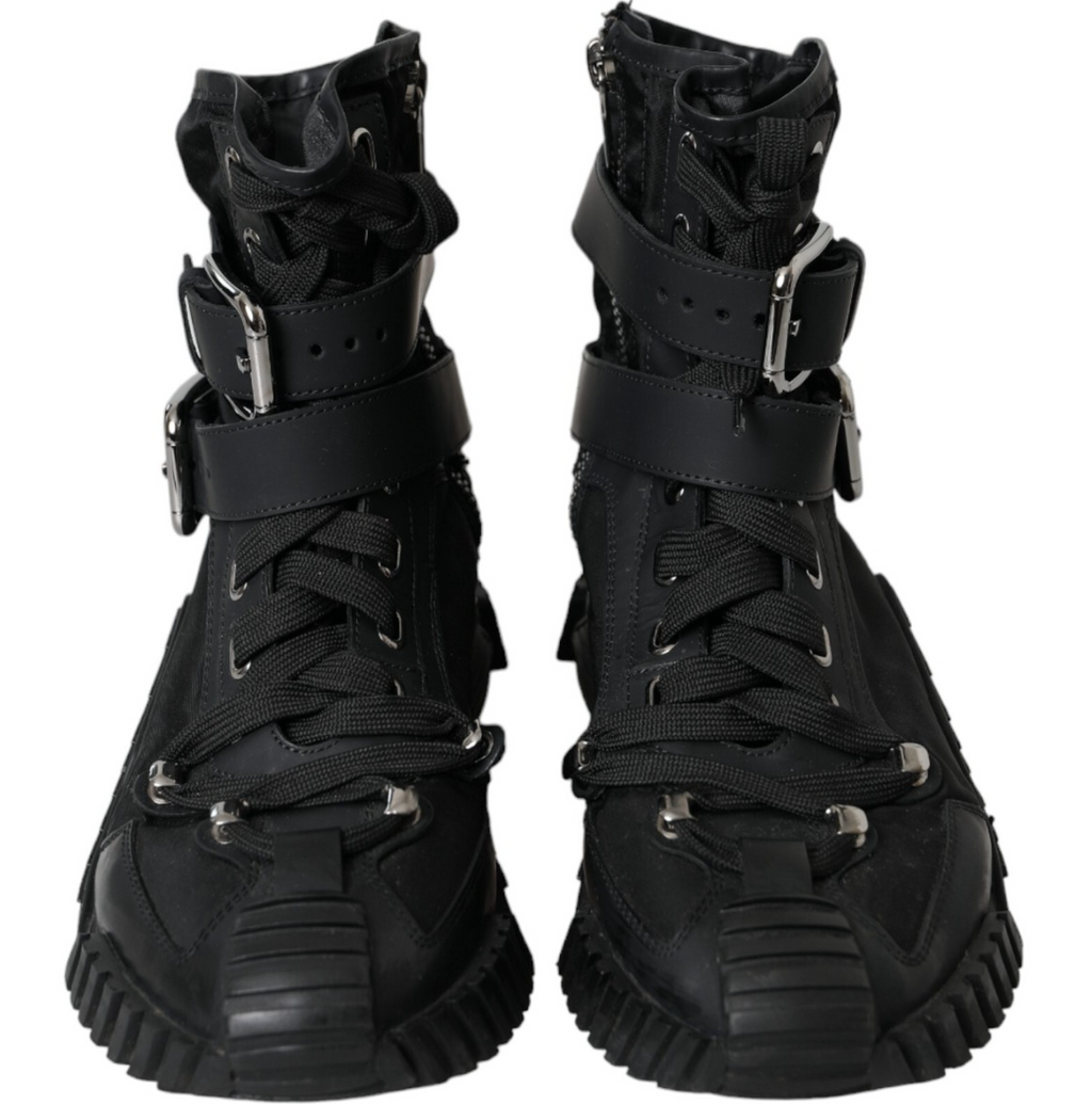 Dolce & Gabbana Man Sneaker Alta Nylon Gomma Sneakers Black