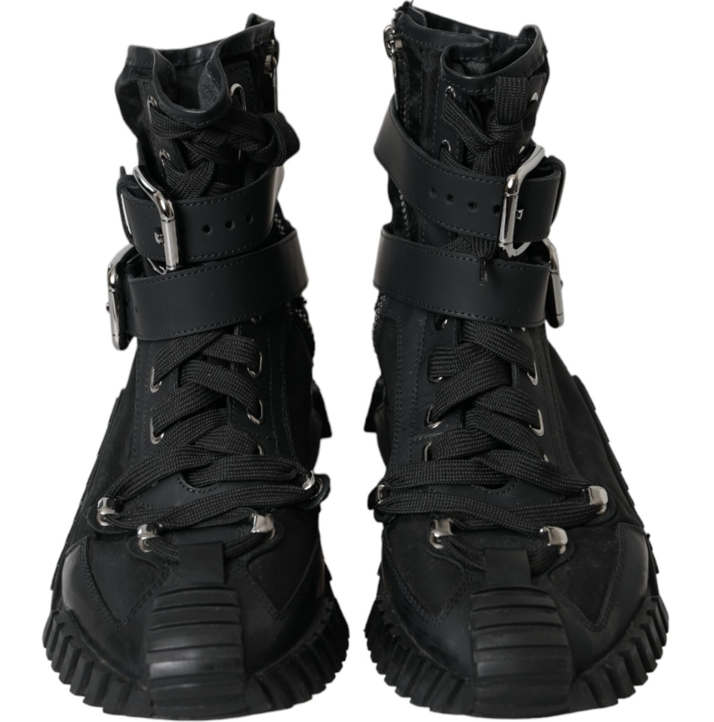 Dolce & Gabbana Man Sneaker Alta Nylon Gomma Sneakers Black