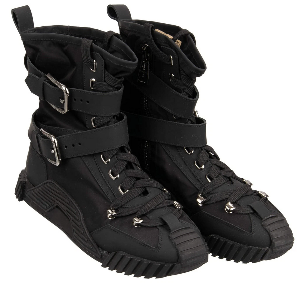 Dolce & Gabbana Man Sneaker Alta Nylon Gomma Sneakers Black