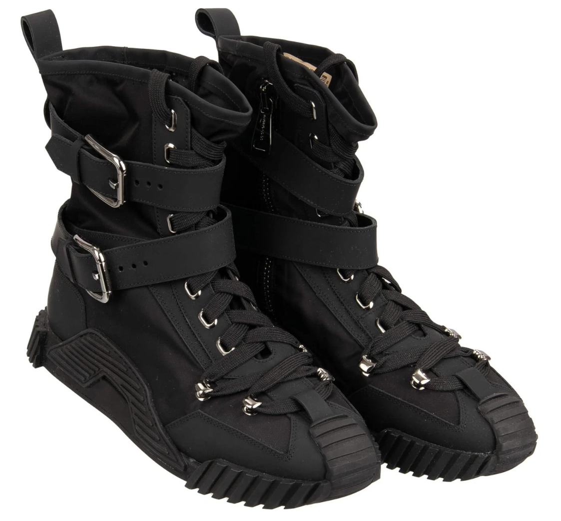 Dolce & Gabbana Man Sneaker Alta Nylon Gomma Sneakers Black