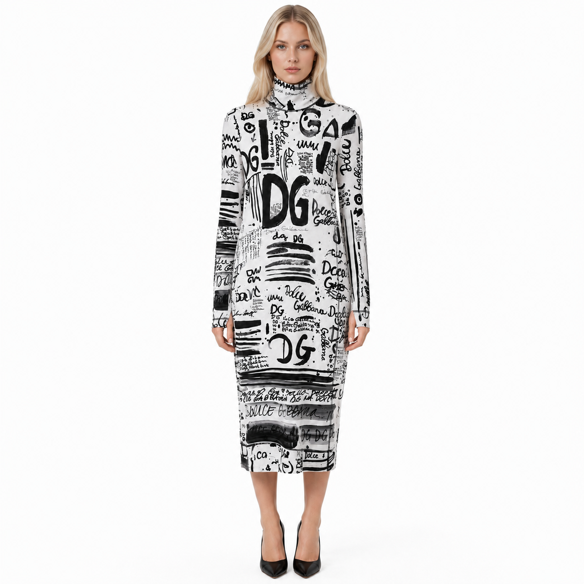 Dolce & Gabbana Woman Dress Parlato Sleeve Long White