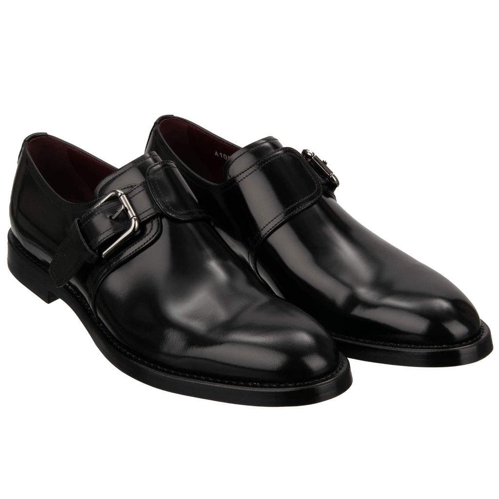 Dolce & Gabbana Man Derby Monkstrap Spazzolato Derby Black