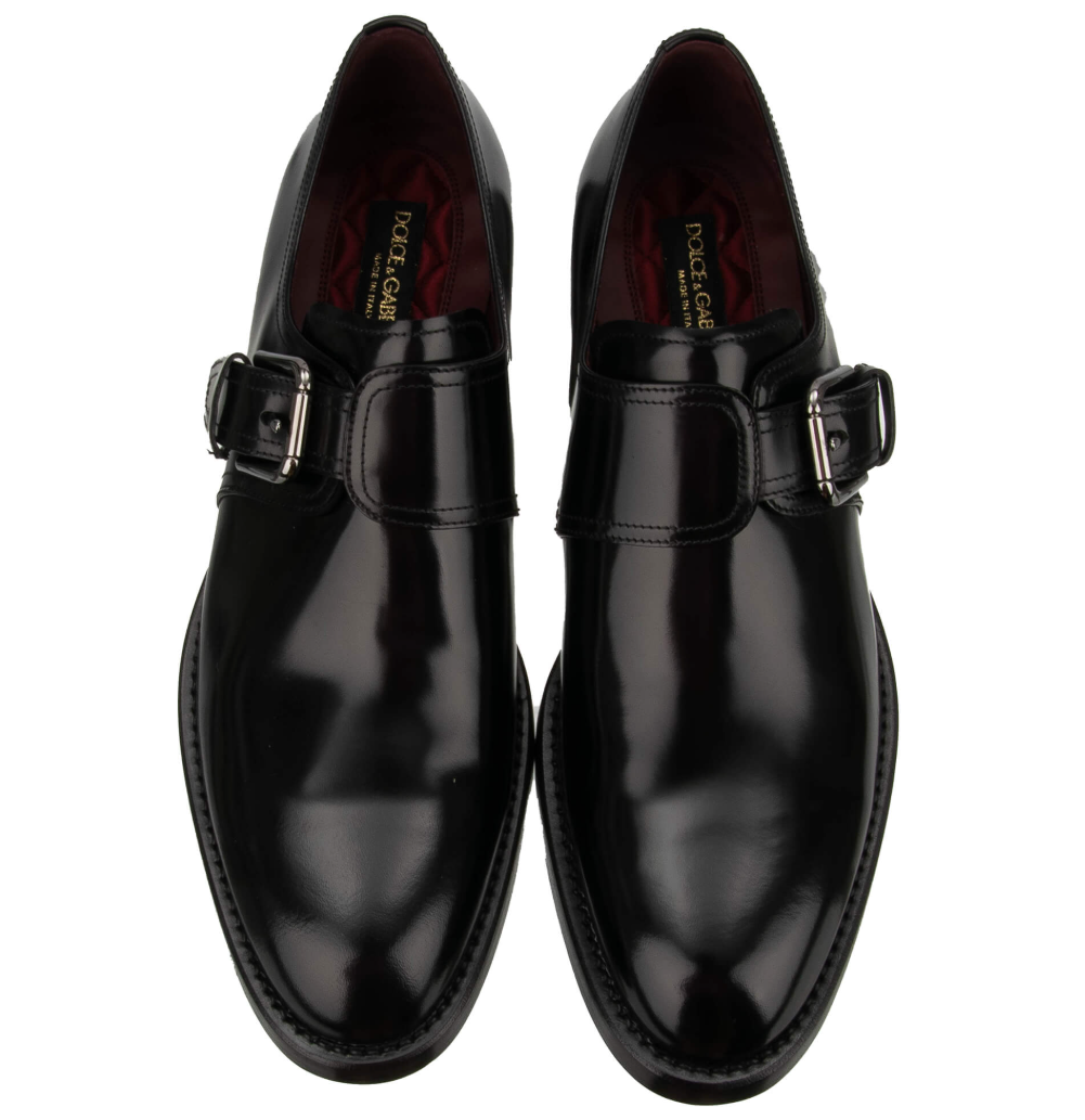 Dolce & Gabbana Man Derby Monkstrap Spazzolato Derby Black