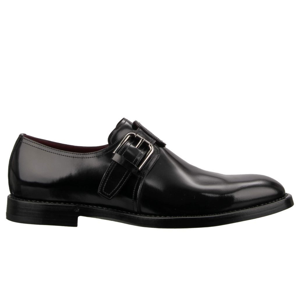 Dolce & Gabbana Man Derby Monkstrap Spazzolato Derby Black