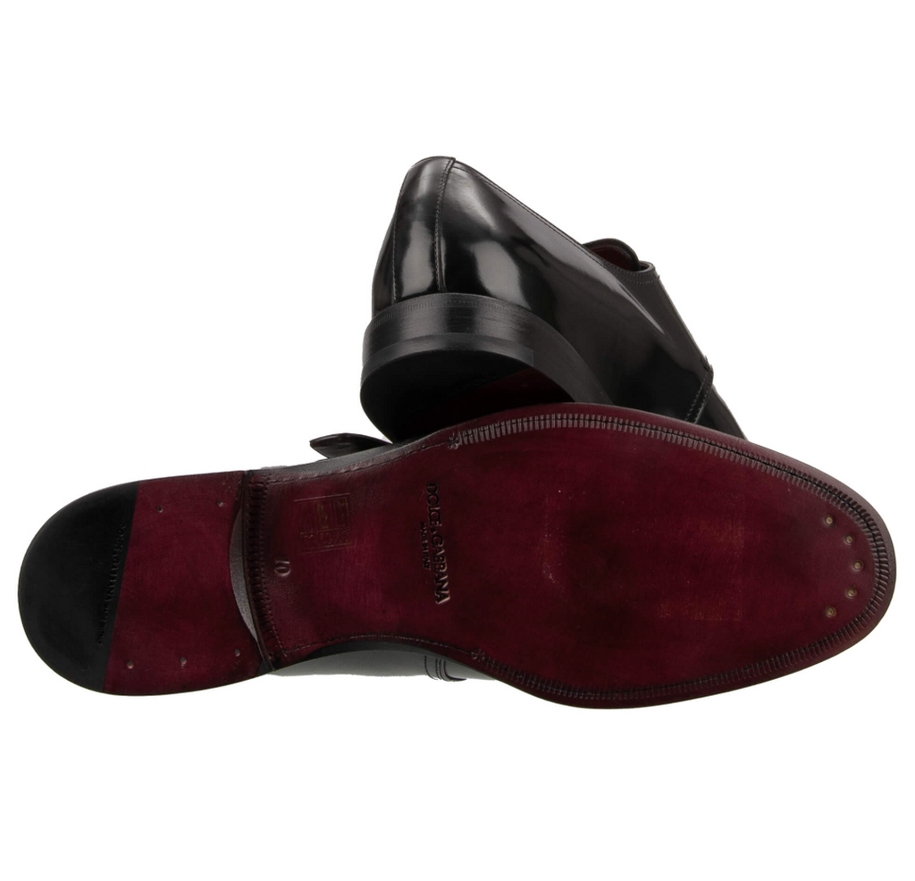 Dolce & Gabbana Man Derby Monkstrap Spazzolato Derby Black
