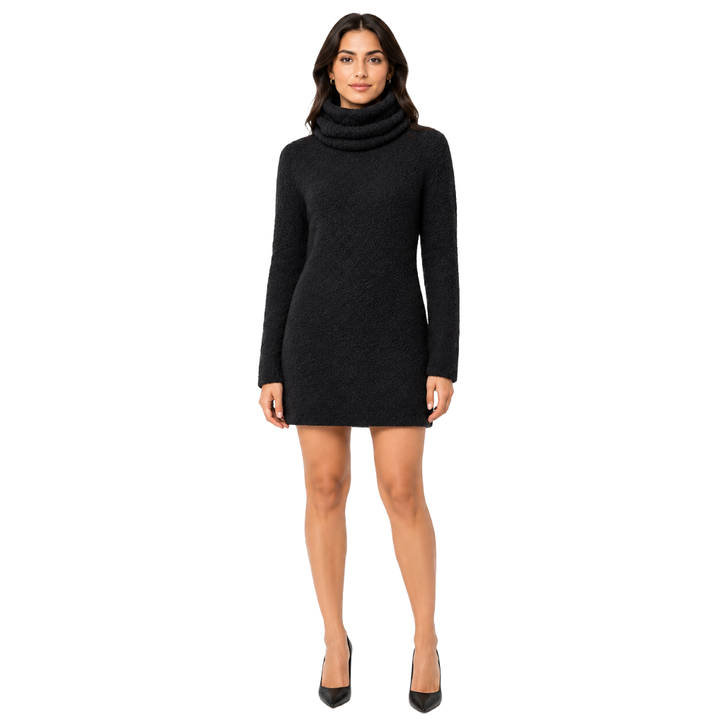 Dolce & Gabbana Woman Dress Bouclè High Neck Black