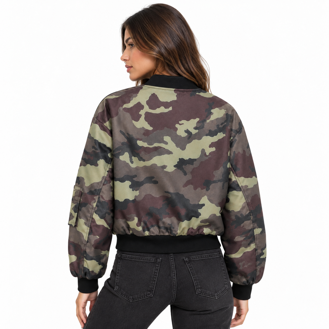 Dolce & Gabbana Woman Bomber Cropped Camouflage