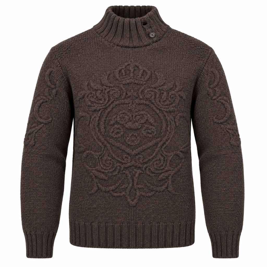 Dolce & Gabbana Man Sweater Rilievo Brown