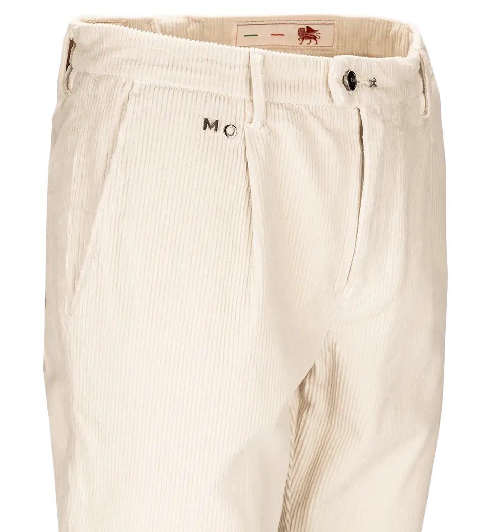 Tramarossa Man Trousers Chino Alberto Velvet White