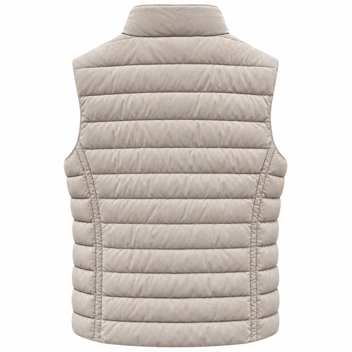 moorer Man Vest Leather Beige