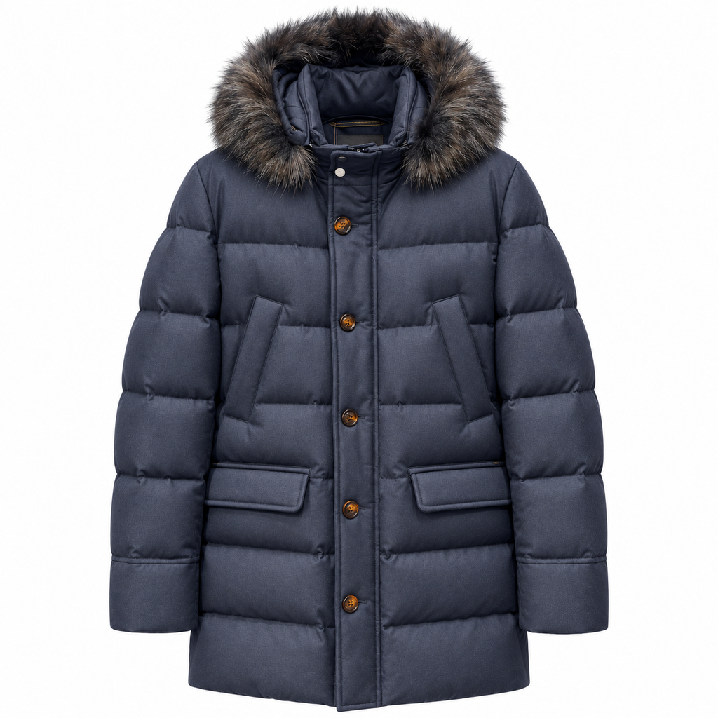 moorer Man Parka Barbieri Blue