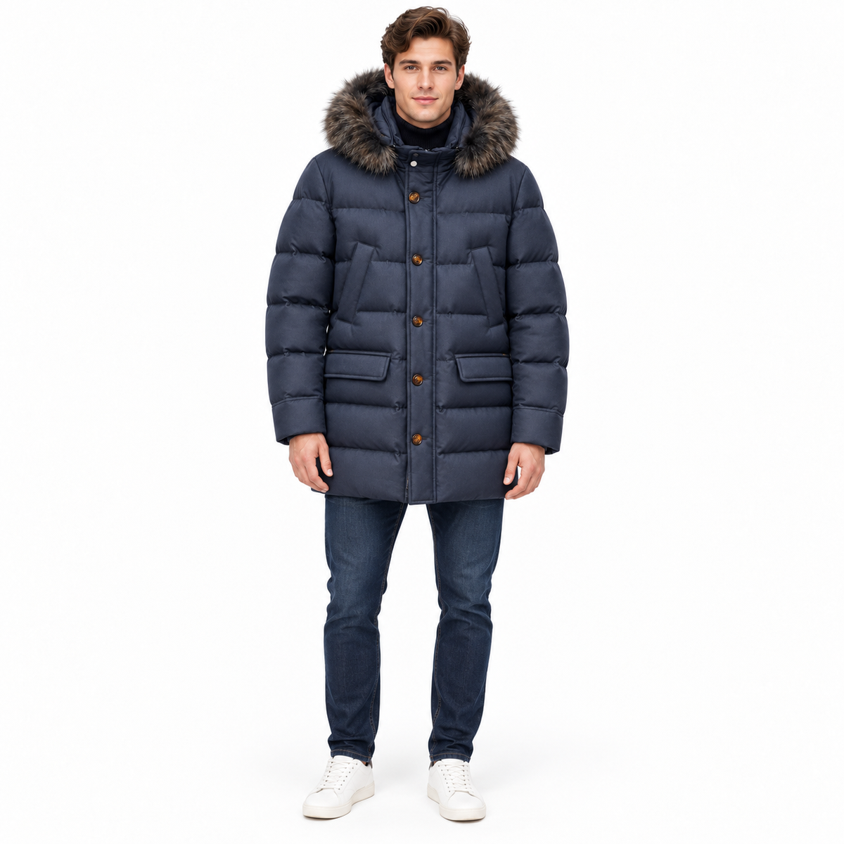 moorer Man Parka Barbieri Blue