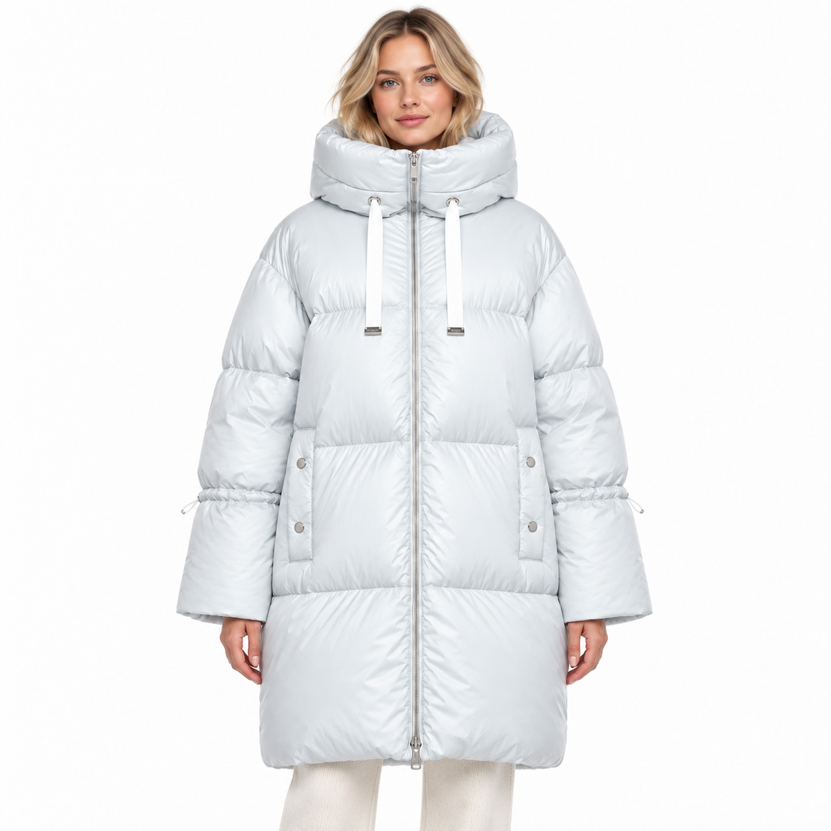 moorer Woman Jacket Long Justine White