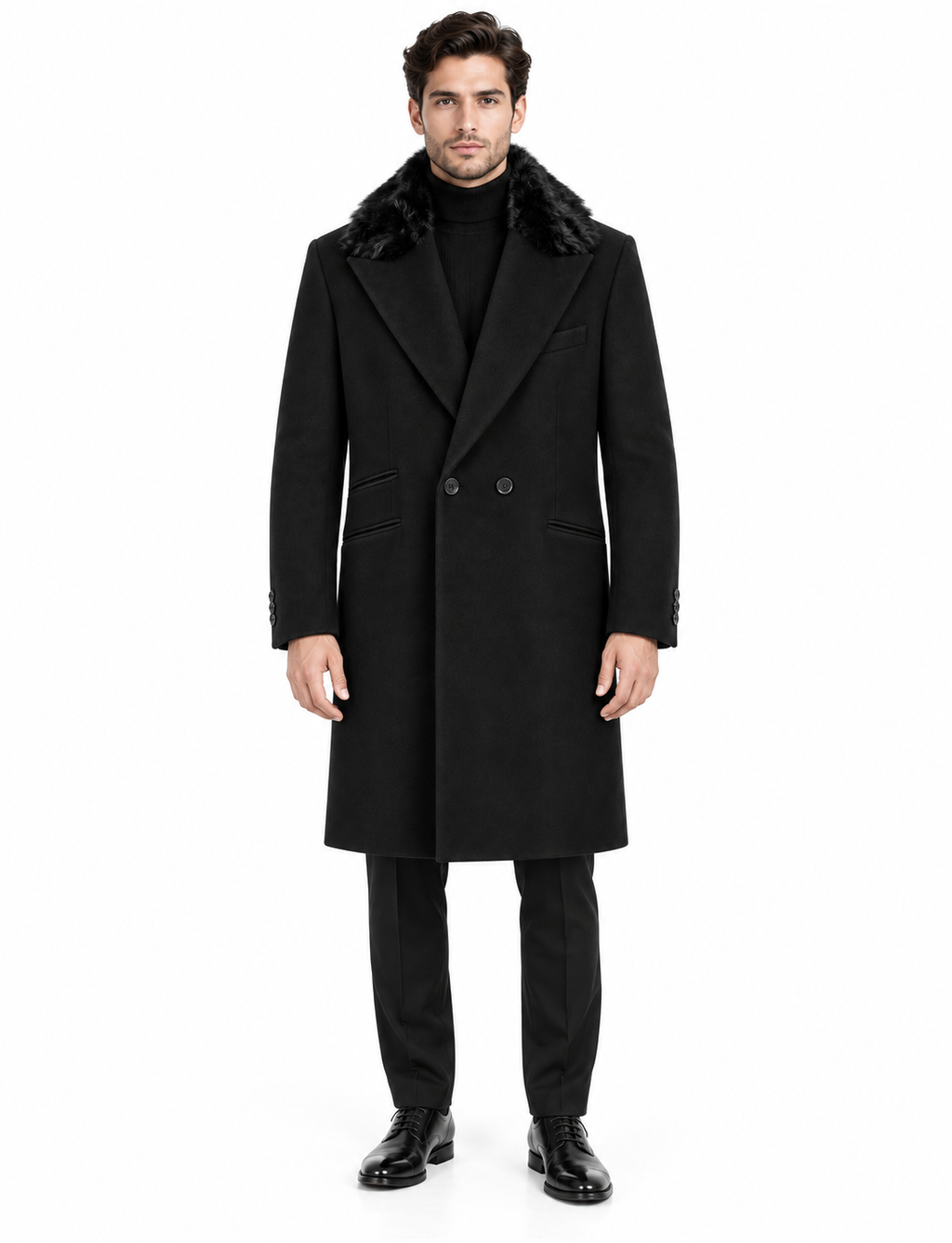 hogan Man Coat Double-Breasted Pelo Black