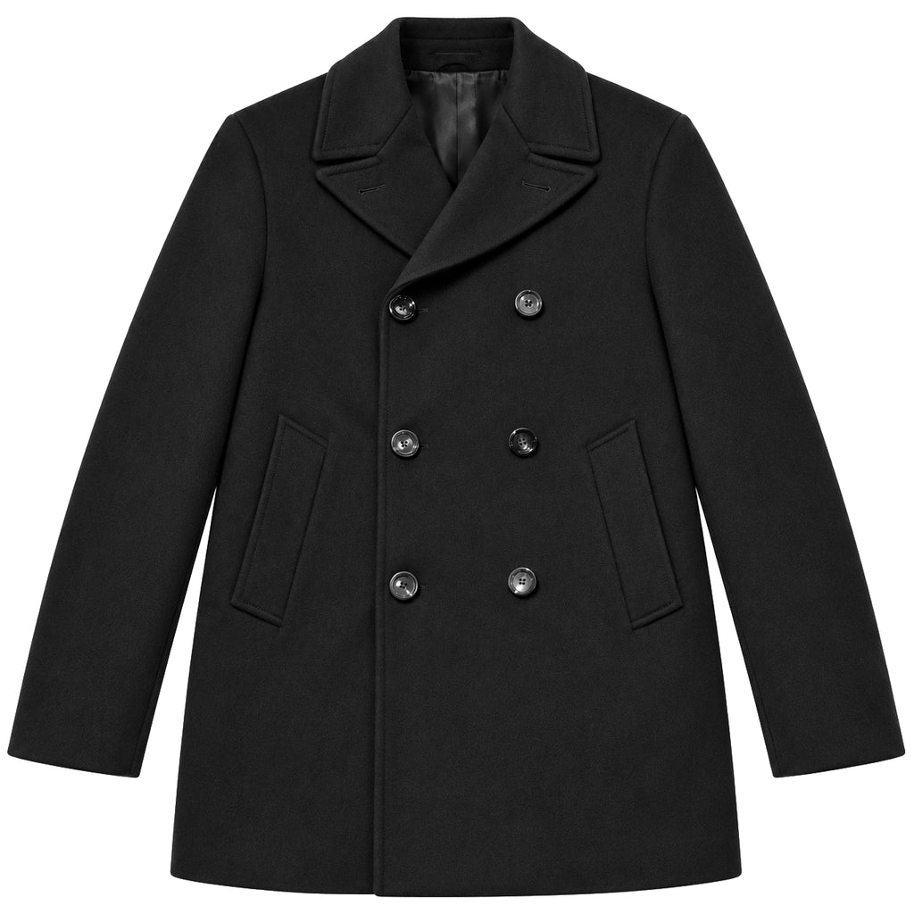 Loro Piana Fabric Man Coat Peacoat Cashmere Black