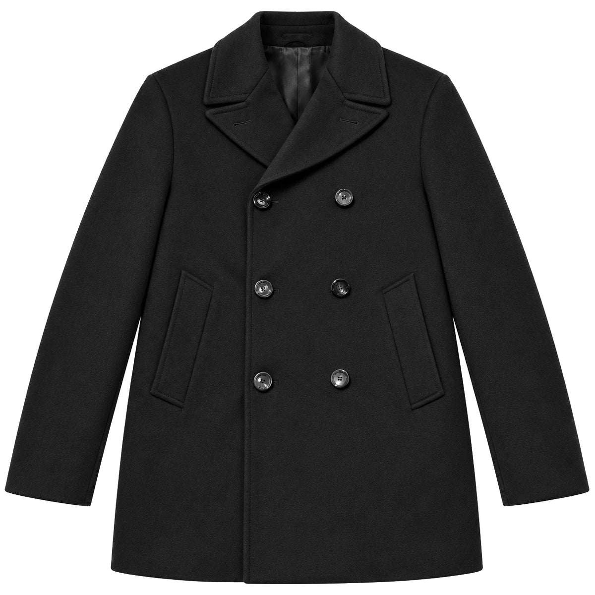 Loro Piana Fabric Man Coat Peacoat Cashmere Black