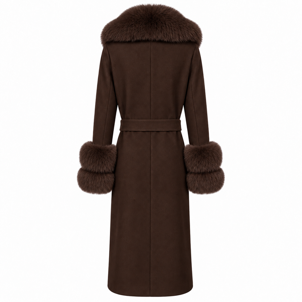 Loro Piana Fabric Woman Coat Pelliccia Brown