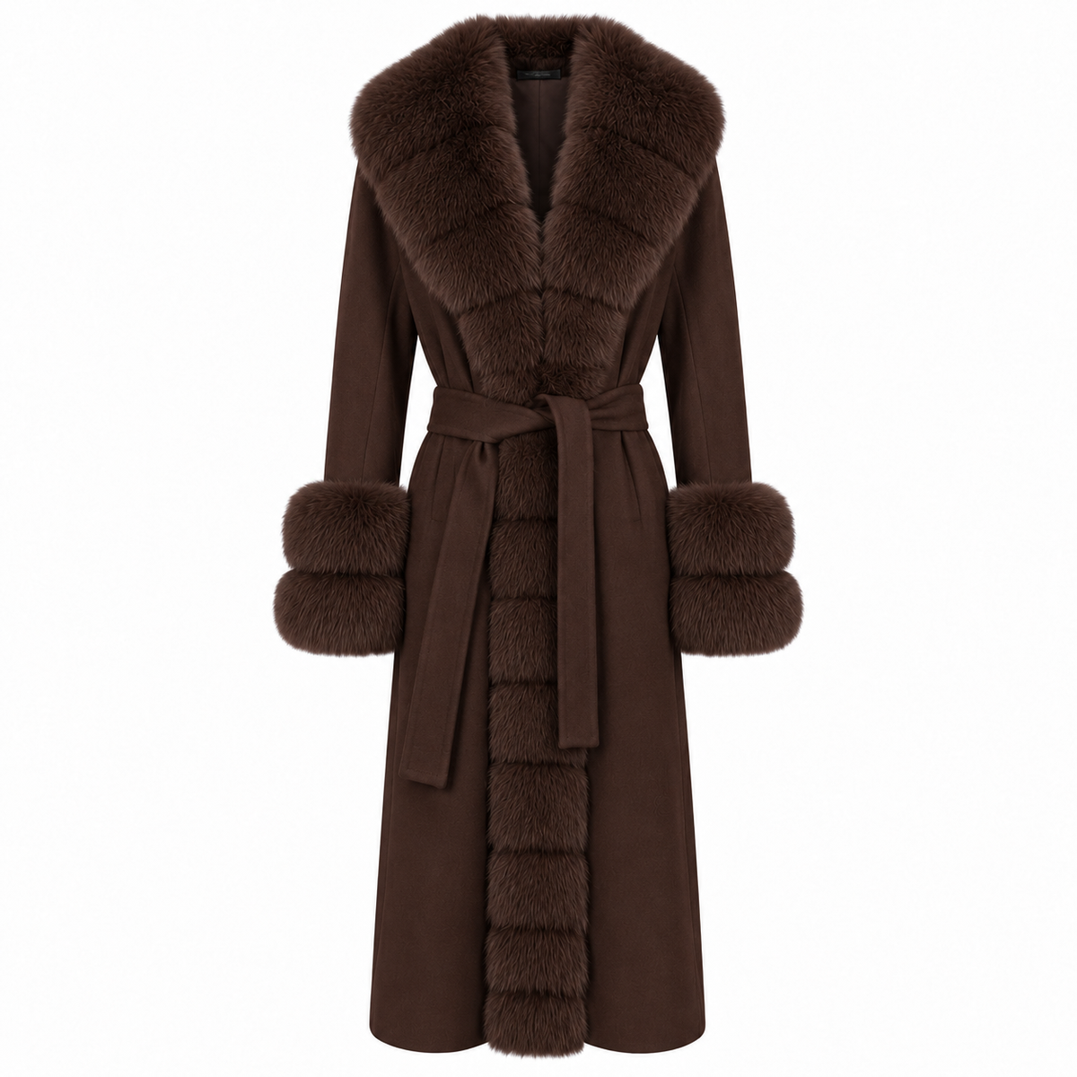 Loro Piana Fabric Woman Coat Pelliccia Brown