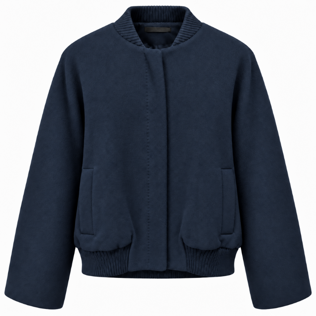 Loro Piana Fabric Woman Bomber Sleeve Ampia Blue