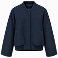 Loro Piana Fabric Woman Bomber Sleeve Ampia Blue