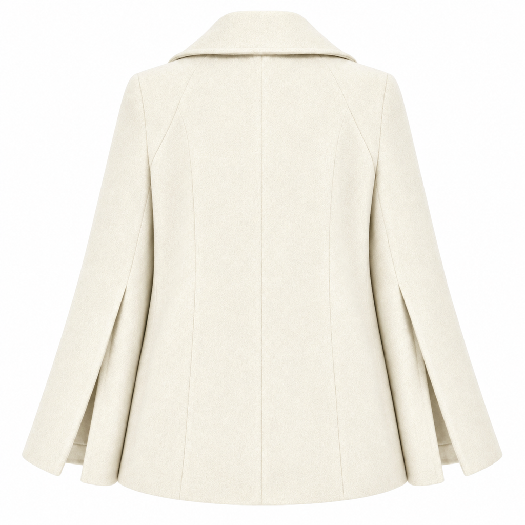 Loro Piana Fabric Woman Peacoat Double-Breasted Kimono Coats White