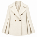 Loro Piana Fabric Woman Peacoat Double-Breasted Kimono Coats White