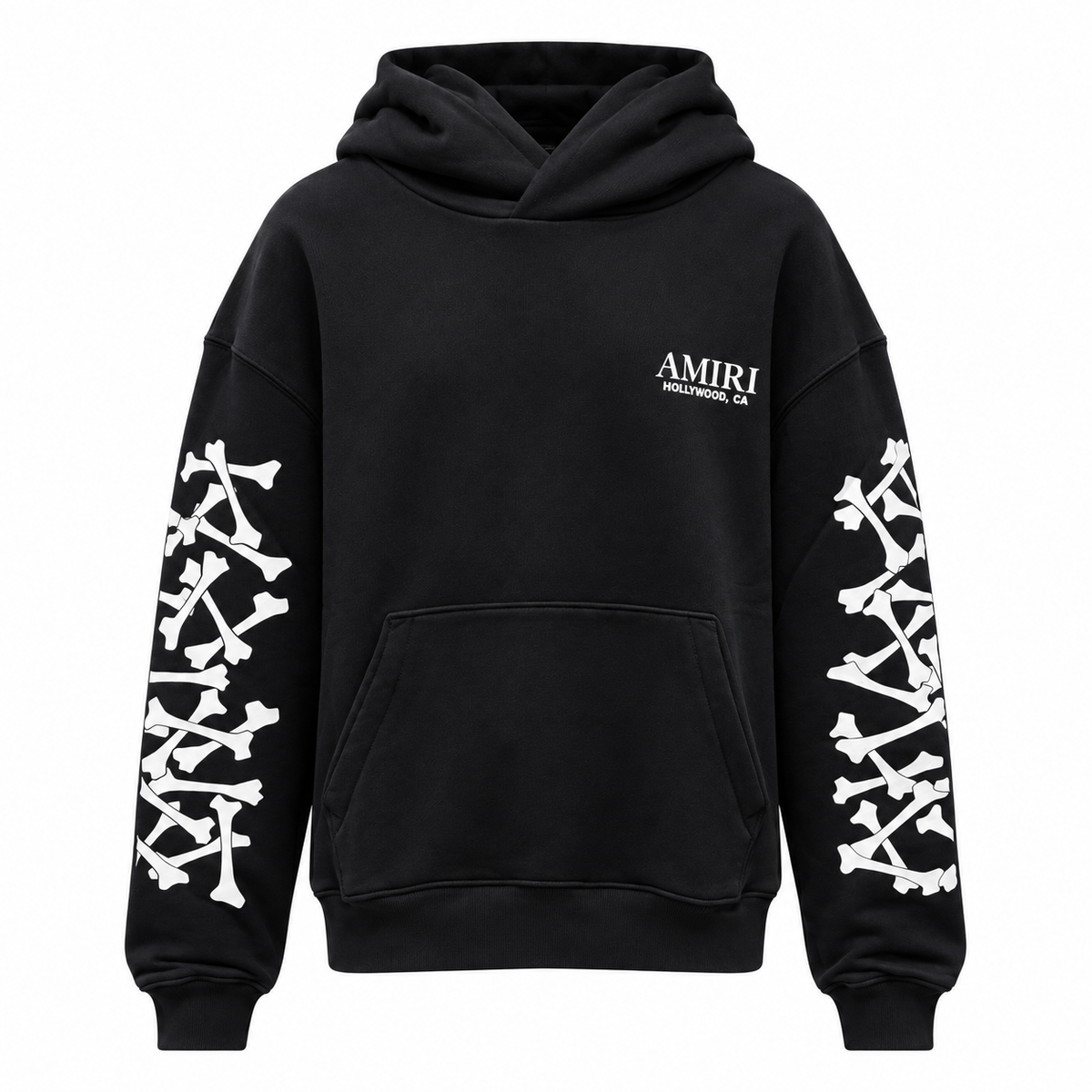 Amiri Man Sweatshirt Bones Stacked Black