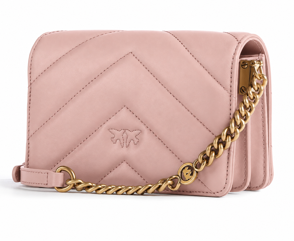 Pinko Woman Click Mini Sheep Nappa Crossbody Bags Pink