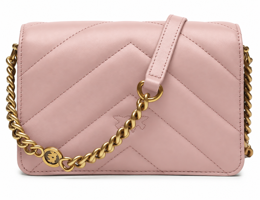 Pinko Woman Click Mini Sheep Nappa Crossbody Bags Pink