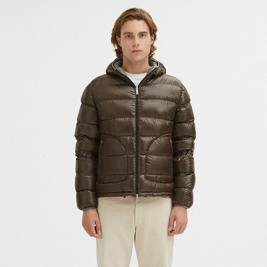 Centogrammi Reversible ultralight down jacket - grey/brown