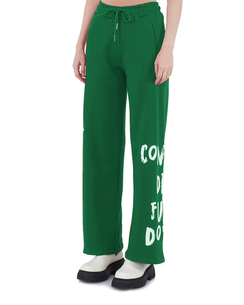 Comme Des Fuckdown Woman Green Trousers