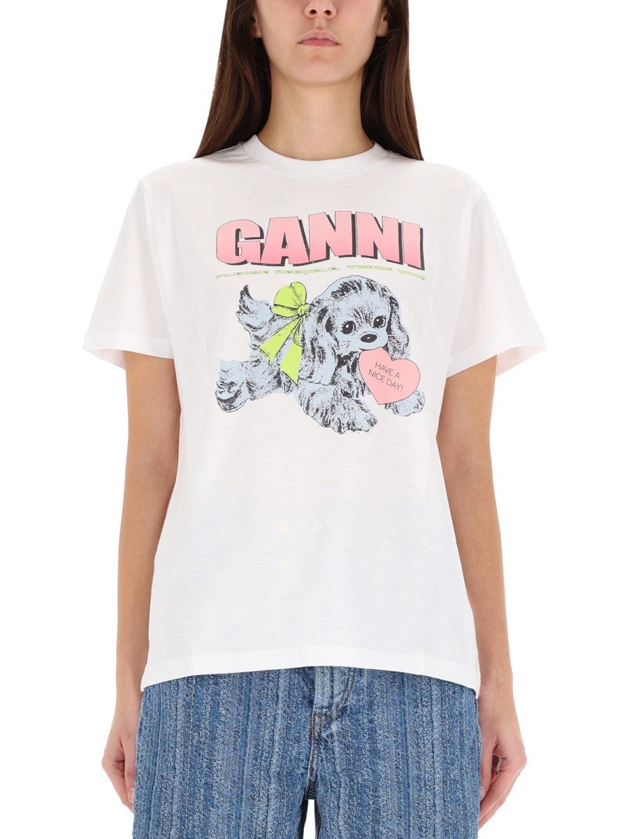 GANNI "PUPPY" T-SHIRT