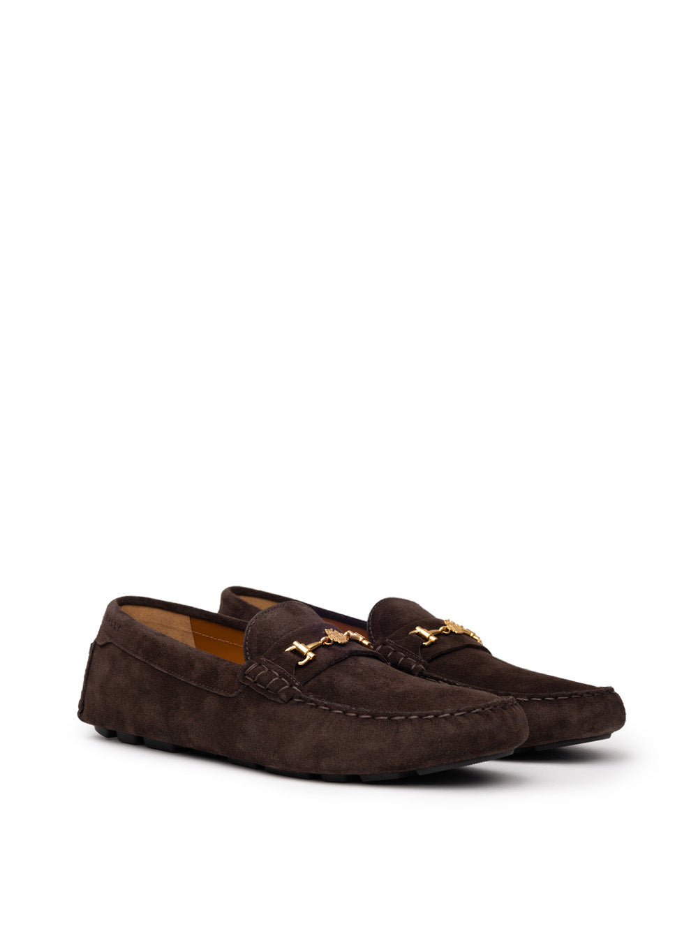 Bally Men's Brown Suede Loafers with Gold Logo – Siebentaschen