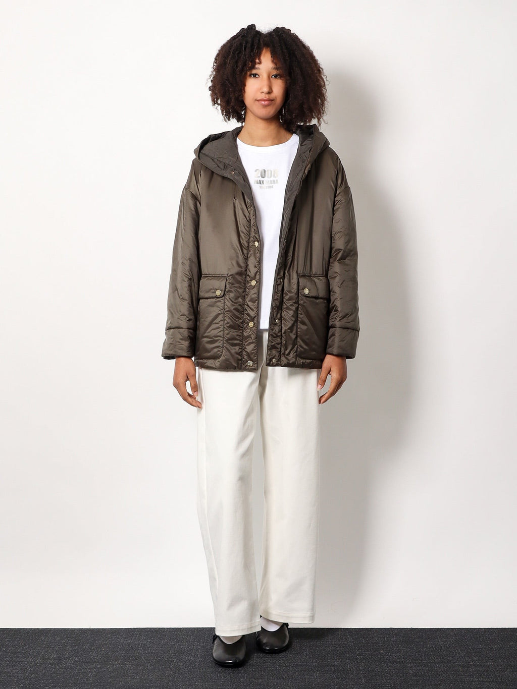 'S MAX MARA Quieto cotton t-shirt with print on the front