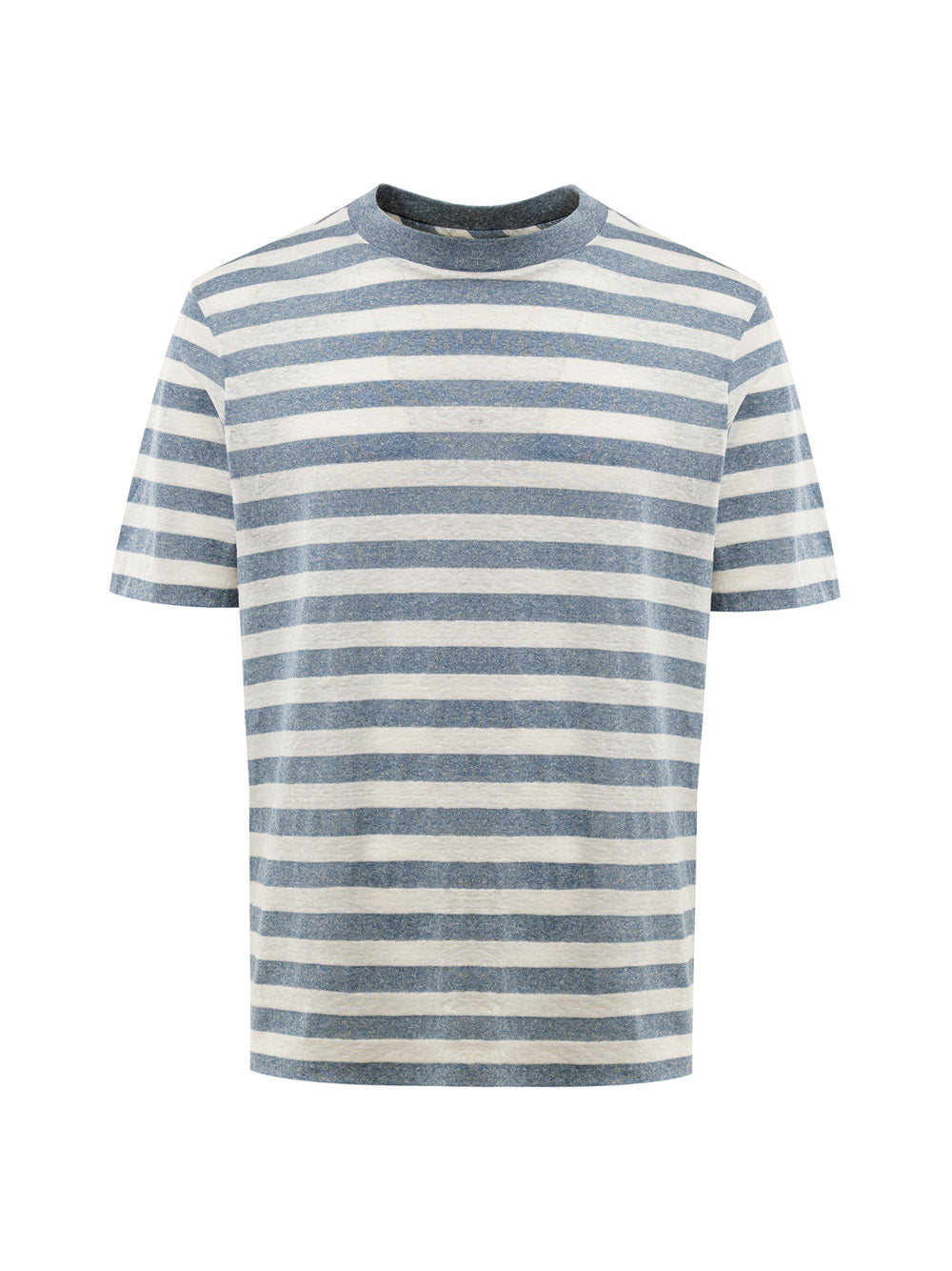 Gran Sasso Men's White and Grey Stripe Cotton T-Shirt – Siebentaschen
