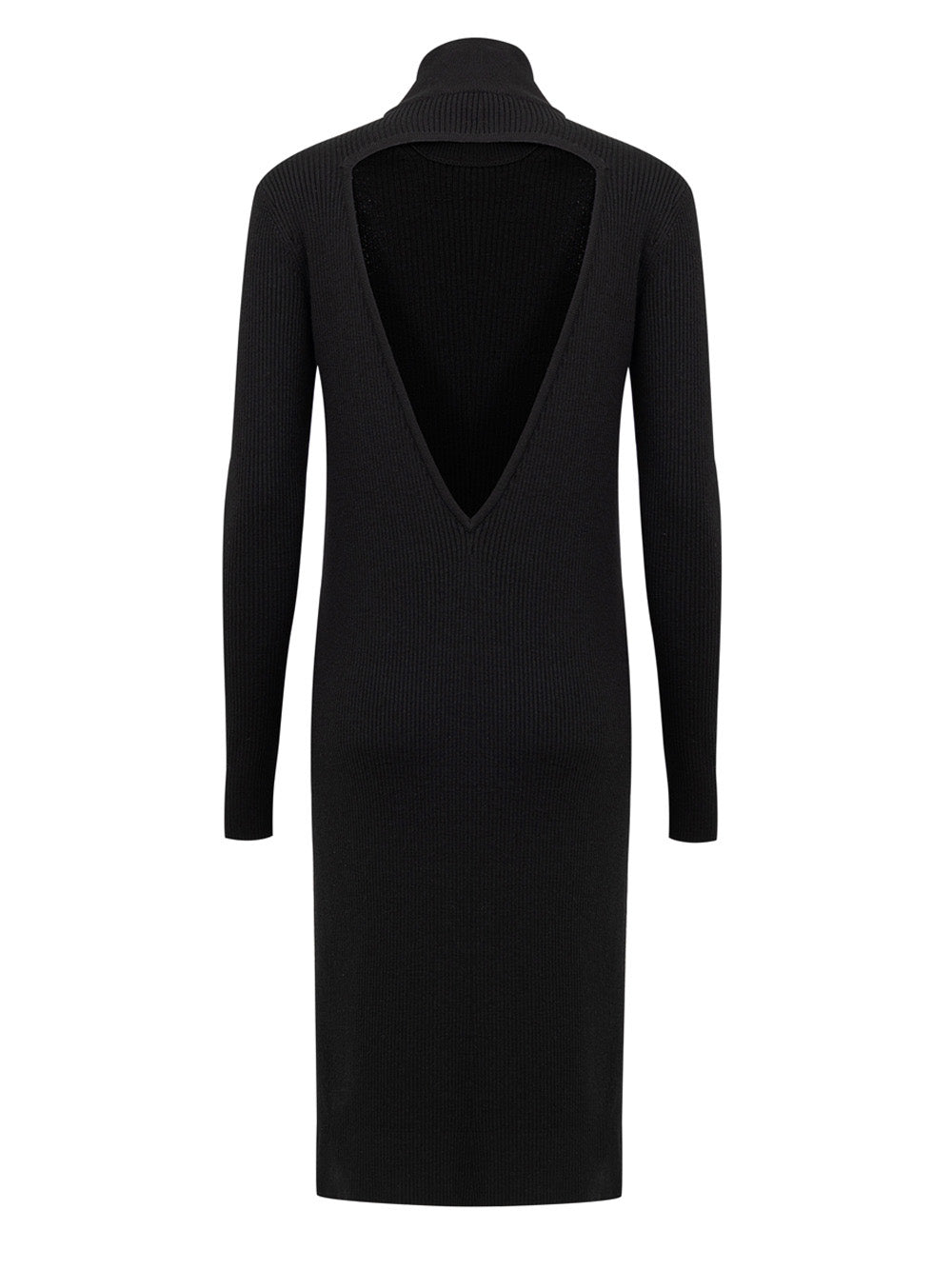 Bottega Veneta Black Ribbed Wool Stretch Maxi Dress – Siebentaschen