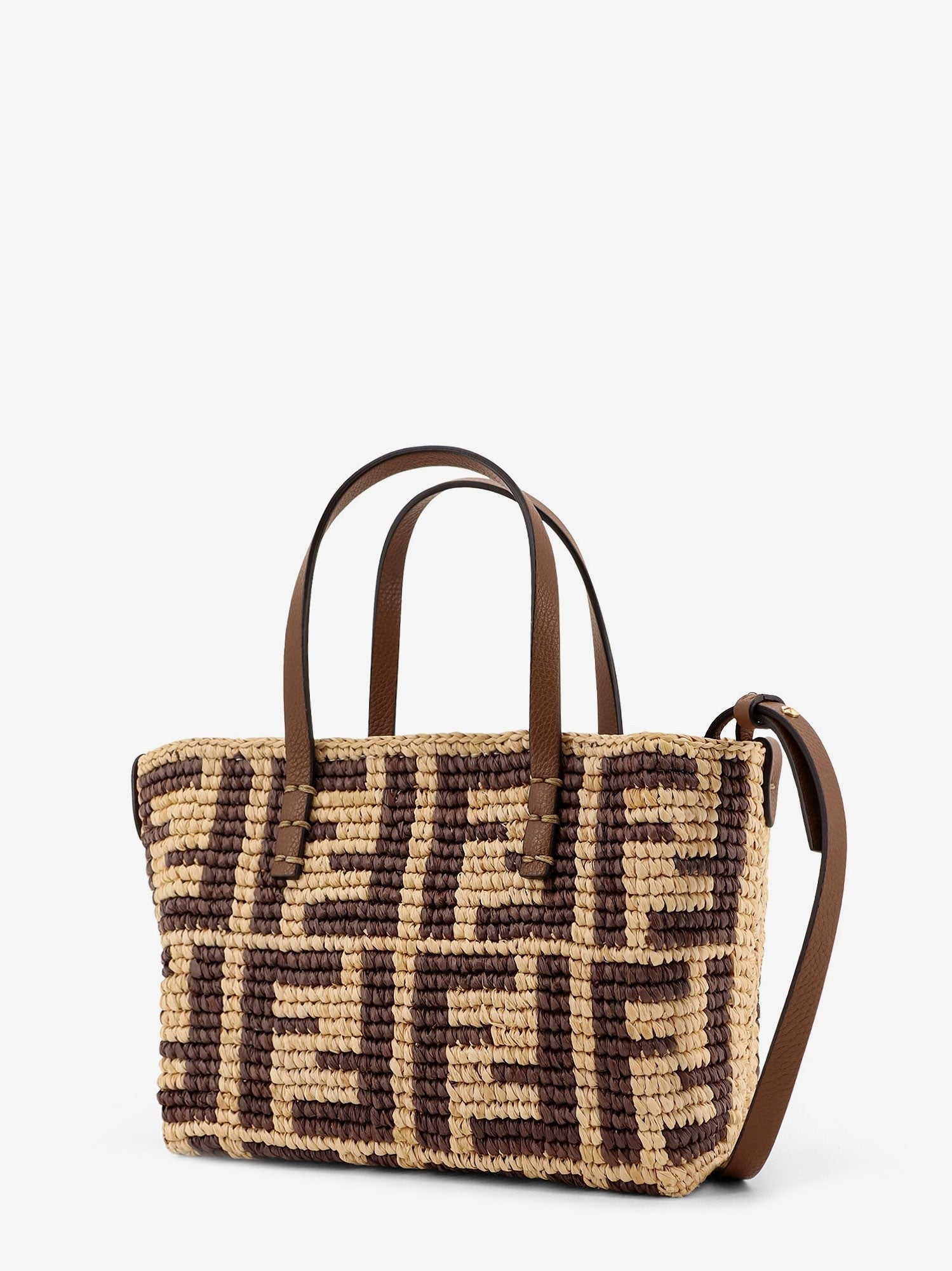 Fendi Raffia mini roll shoulder bag
