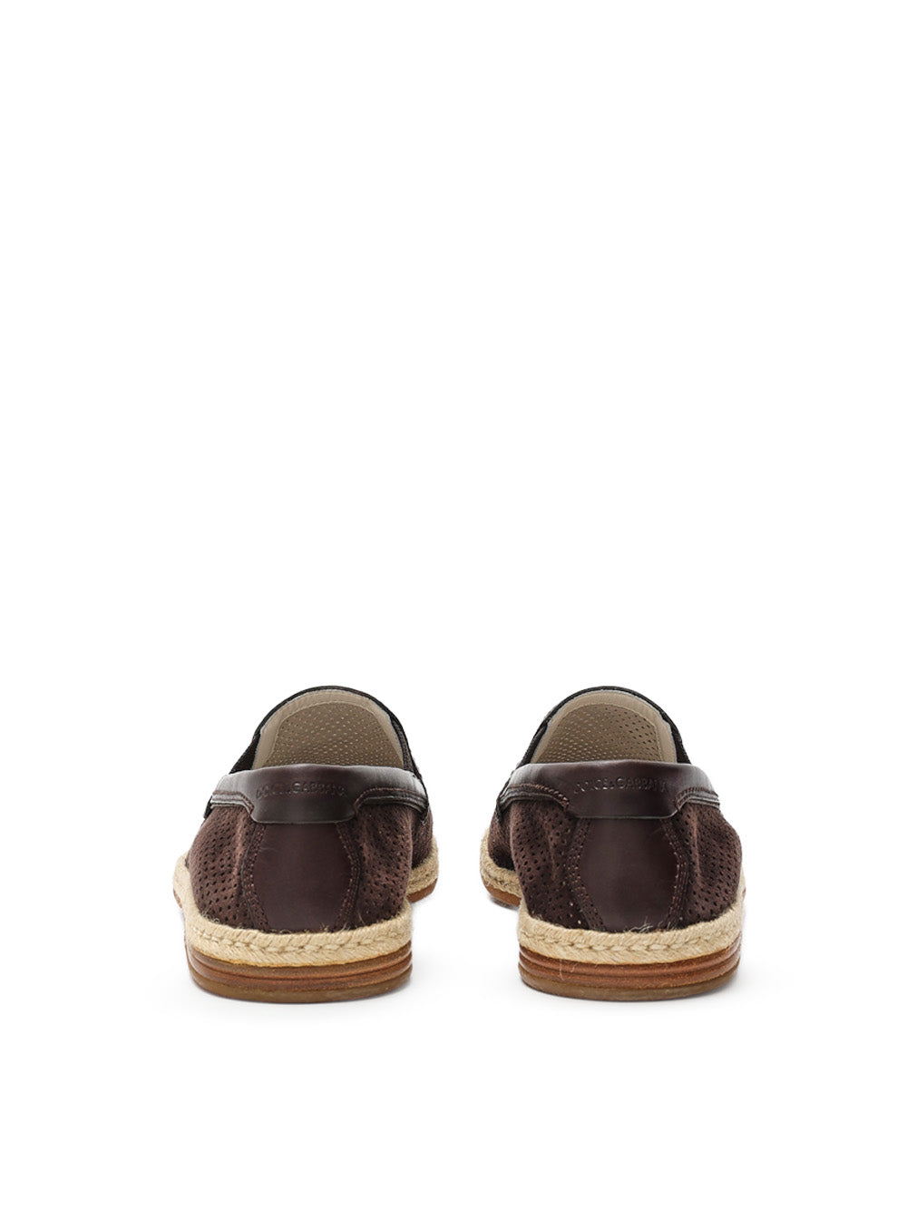 Dolce & Gabbana Brown Perforated Suede Slipper