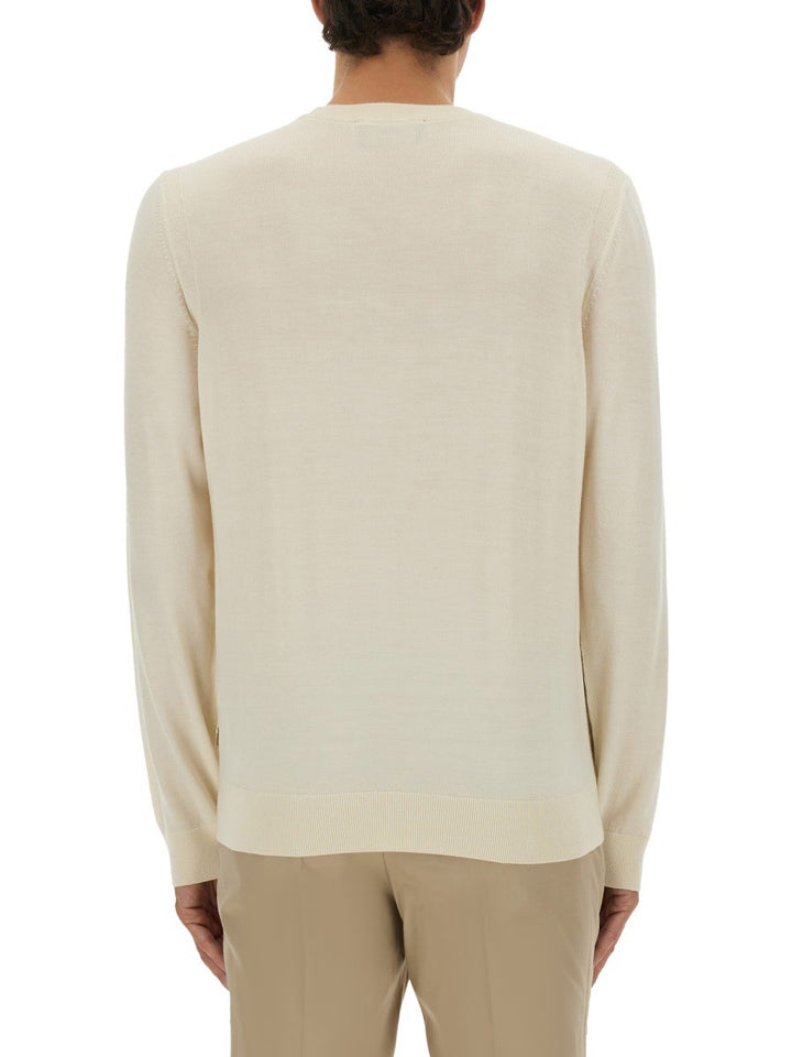 BOSS CAMEL REGULAR FIT WOOL SWEATER