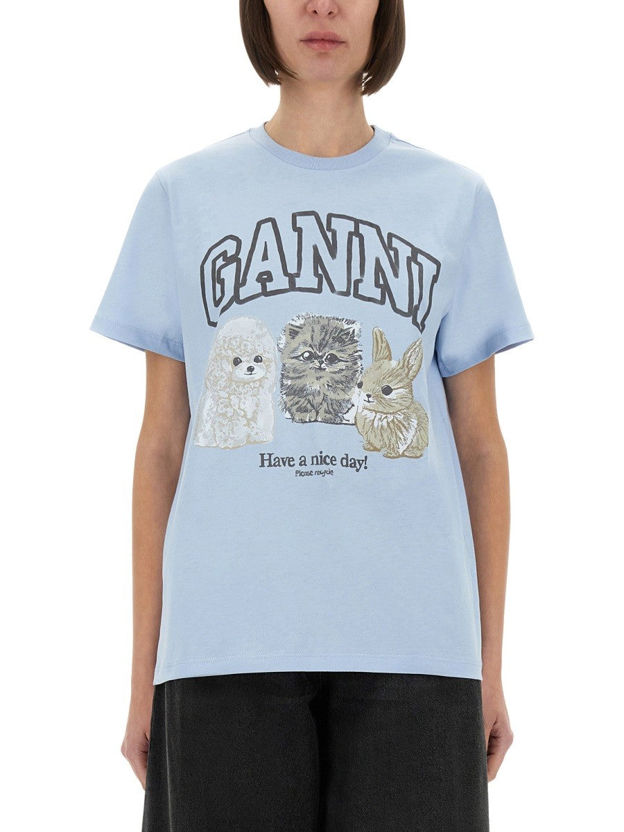 GANNI RELAXED FIT T-SHIRT